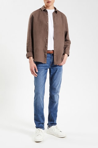 Chemise regular en lin - Marron