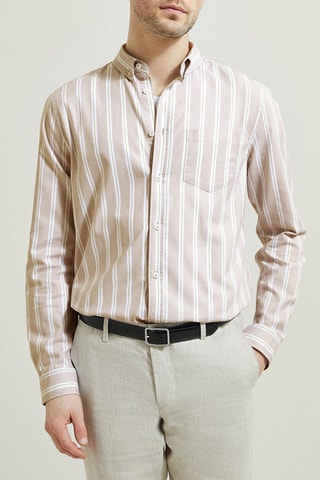 Chemise slim en coton biologique - Ecru