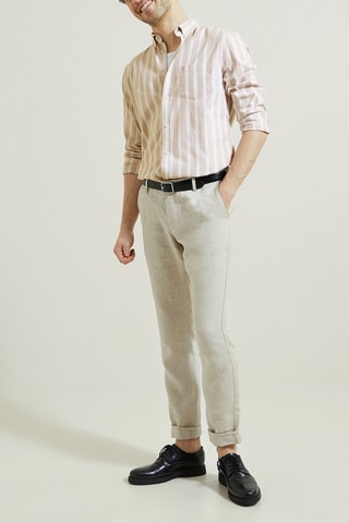 Chemise slim en coton biologique - Ecru