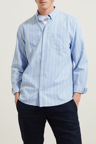 Chemise slim en coton biologique - Bleu