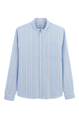 Chemise slim en coton biologique - Bleu