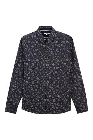 Chemise regular en coton biologique - Bleu marine