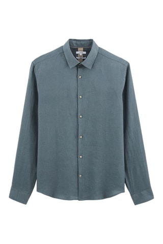 Chemise regular en lin - Bleu