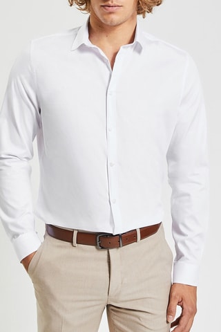 Chemise slim en coton biologique - Blanc