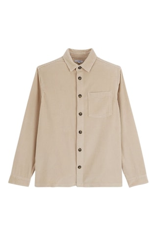 Surchemise regular velours - Ecru