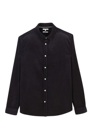 Chemise regular en velours - Bleu marine