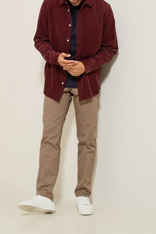 Chemise regular en velours - Bordeaux