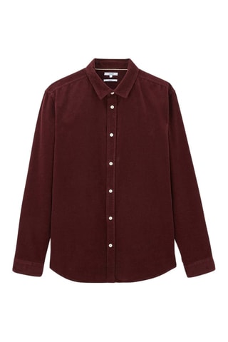 Chemise regular en velours - Bordeaux