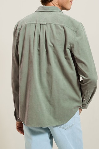 Chemise regular en velours - Kaki