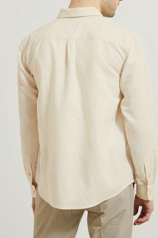 Chemise regular en lin - Ecru