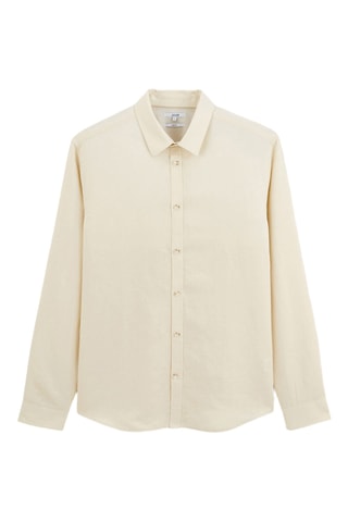 Chemise regular en lin - Ecru