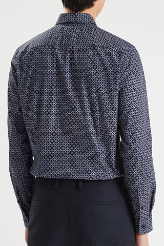 Chemise slim en coton biologique - Bleu marine