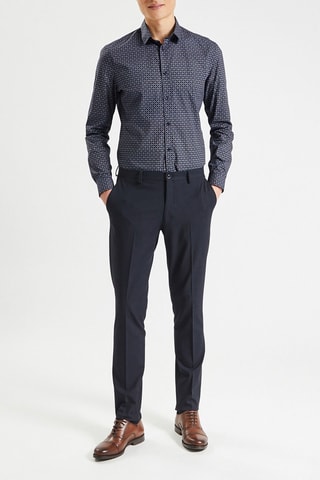 Chemise slim en coton biologique - Bleu marine