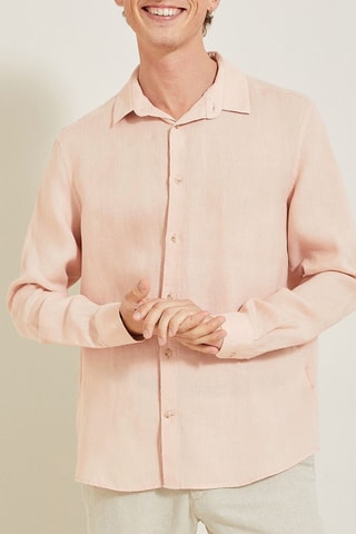 Chemise regular en lin - Rose