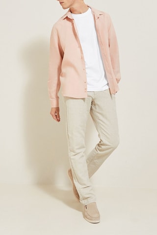 Chemise regular en lin - Rose