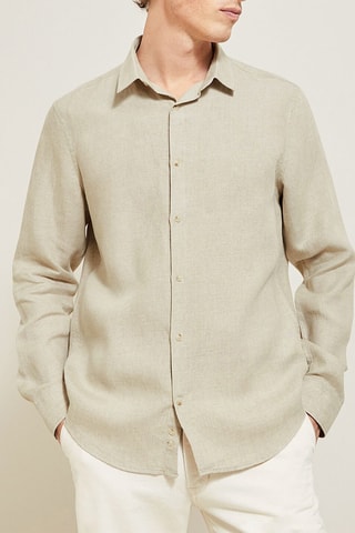 Chemise regular en lin - Ecru