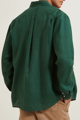 Chemise regular en lin - Vert