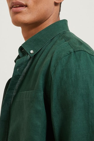Chemise regular en lin - Vert