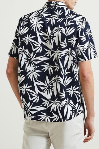 Chemise hawaïenne regular en coton biologique - Bleu