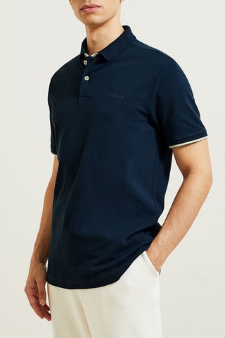Polo regular en coton biologique - Bleu