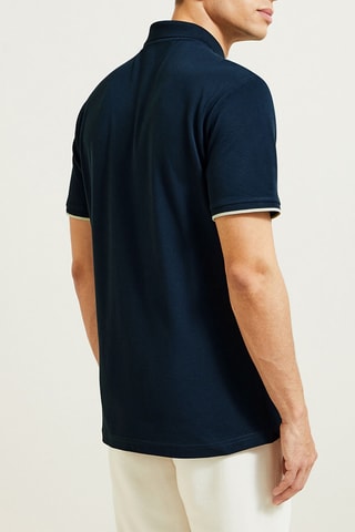 Polo regular en coton biologique - Bleu