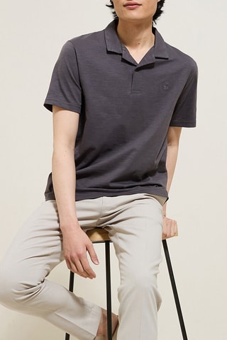 Polo regular en coton biologique - Bleu