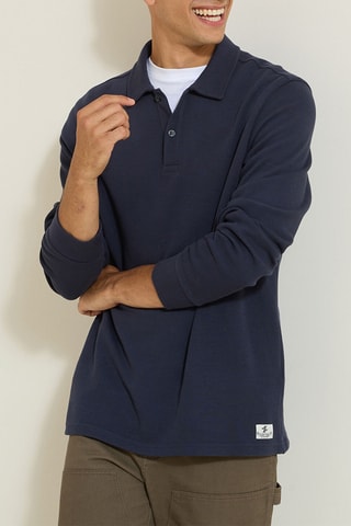 Polo en coton biologique - Bleu marine