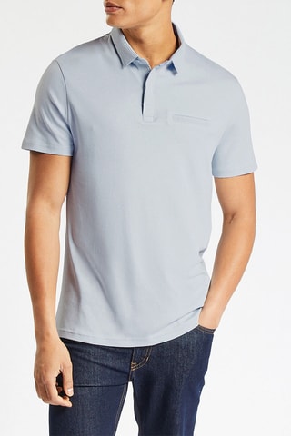 Polo slim en coton biologique - Bleu