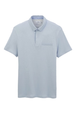 Polo slim en coton biologique - Bleu