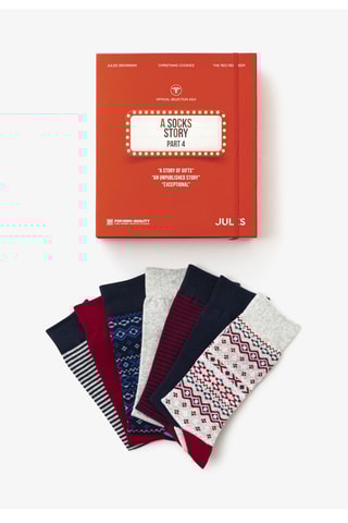 7 paires de chaussettes - Rouge et bleu nuit