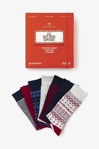 7 paires de chaussettes en coton biologique - Gris chiné et bleu marine