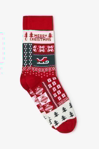 Chaussettes en coton biologique - Rouge et blanc