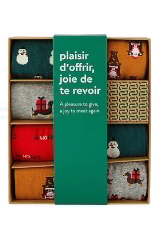 7 paires chaussettes - Gris et vert foncé