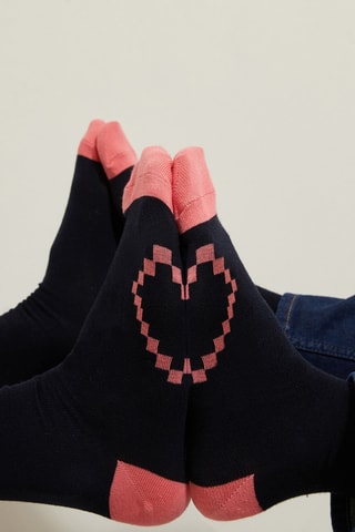 2 paires de chaussettes en coton biologique - Bleu marine