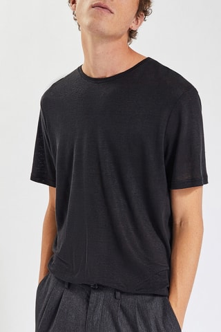 T-shirt en lin - Noir