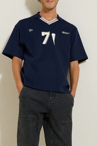 T-shirt relaxed - Bleu foncé