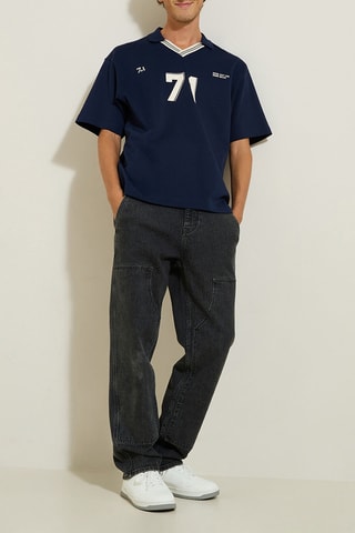 T-shirt relaxed - Bleu foncé