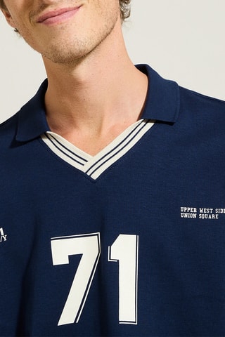 T-shirt relaxed - Bleu foncé