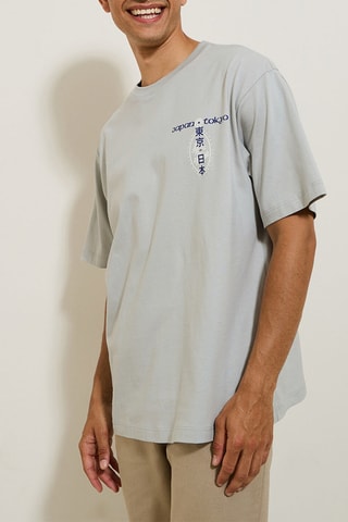 T-shirt relaxed - Gris clair