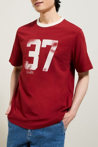 T-shirt regular en coton biologique - Rouge