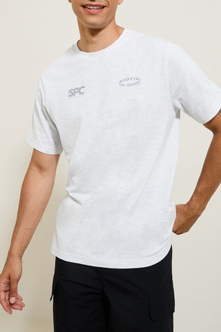 T-shirt regular - Gris clair chiné
