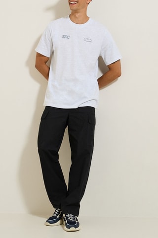 T-shirt regular - Gris clair chiné
