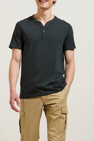 T-shirt slim en coton biologique - Kaki chiné