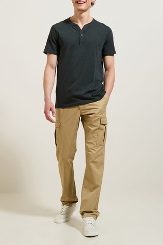 T-shirt slim en coton biologique - Kaki chiné