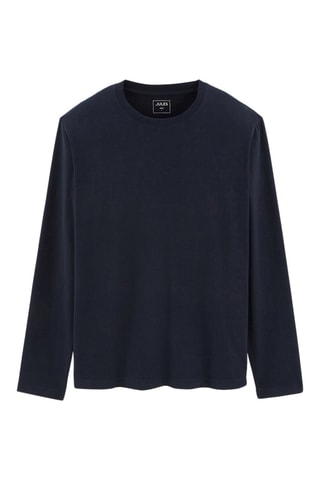 T-shirt slim en coton biologique - Bleu foncé