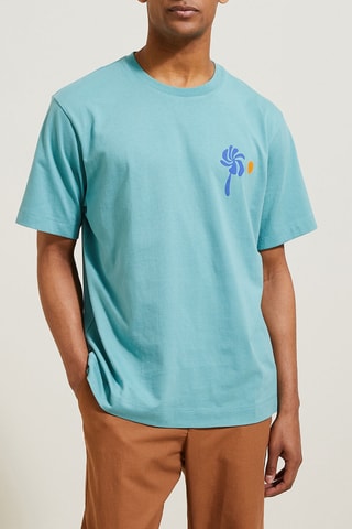 T-shirt regular en coton biologique - Turquoise