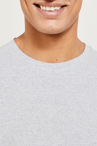 T-shirt regular - Bleu marine et gris clair chiné