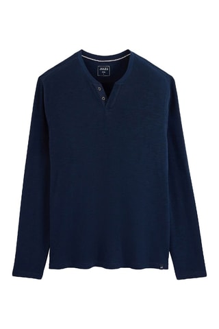 T-shirt slim en coton biologique - Bleu foncé