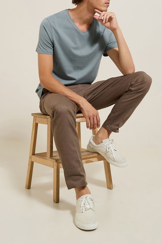 T-shirt slim en coton biologique - Bleu clair