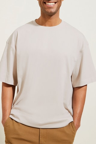 T-shirt oversize en coton biologique - Beige